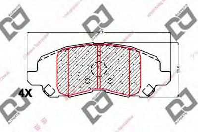 DJ PARTS bp1967 -  Комплект тормозных колодок, дисковый тормоз